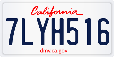 CA license plate 7LYH516