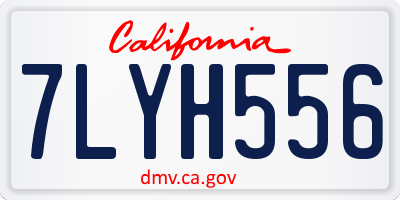 CA license plate 7LYH556