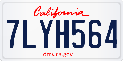 CA license plate 7LYH564