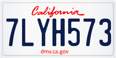 CA license plate 7LYH573