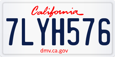 CA license plate 7LYH576