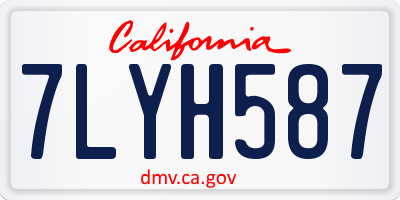 CA license plate 7LYH587