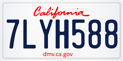 CA license plate 7LYH588