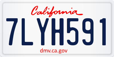 CA license plate 7LYH591