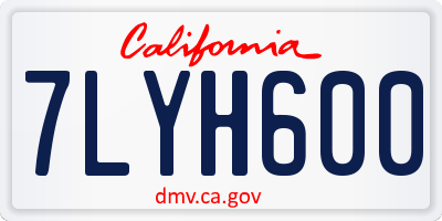 CA license plate 7LYH600
