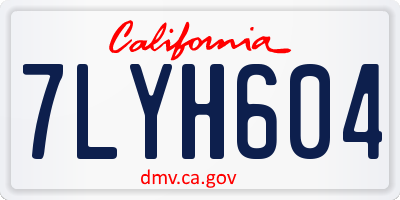 CA license plate 7LYH604
