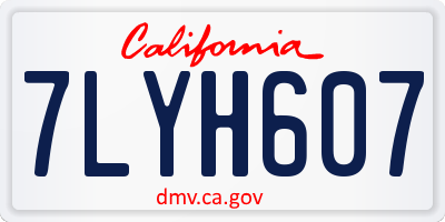 CA license plate 7LYH607