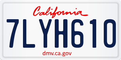 CA license plate 7LYH610