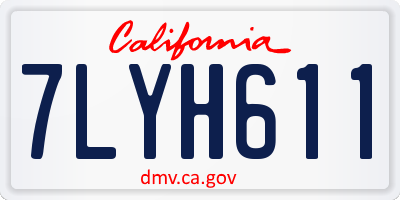 CA license plate 7LYH611