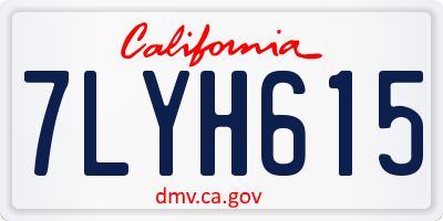 CA license plate 7LYH615