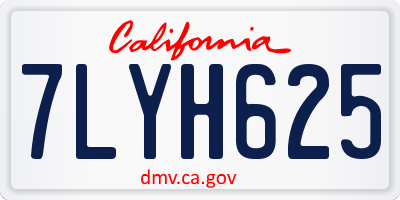 CA license plate 7LYH625