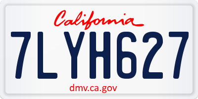 CA license plate 7LYH627