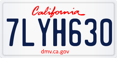 CA license plate 7LYH630
