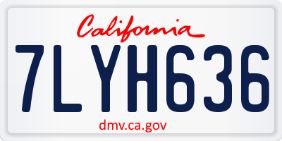 CA license plate 7LYH636