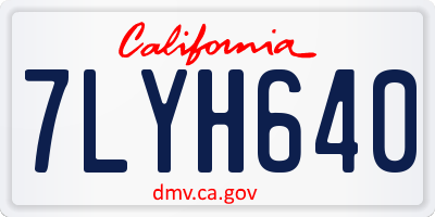 CA license plate 7LYH640