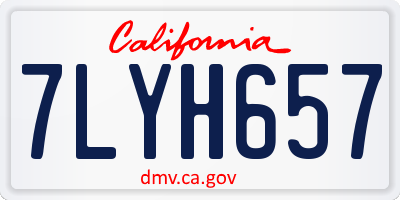 CA license plate 7LYH657