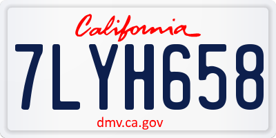 CA license plate 7LYH658