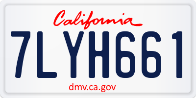 CA license plate 7LYH661