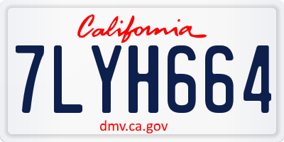 CA license plate 7LYH664