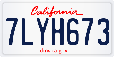 CA license plate 7LYH673