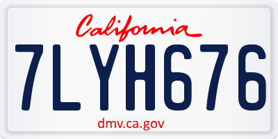 CA license plate 7LYH676