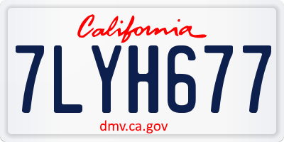 CA license plate 7LYH677