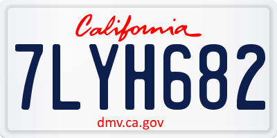 CA license plate 7LYH682