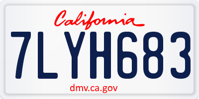 CA license plate 7LYH683