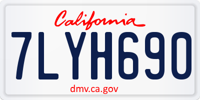 CA license plate 7LYH690