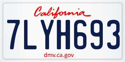 CA license plate 7LYH693