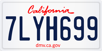 CA license plate 7LYH699