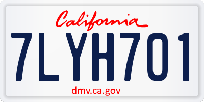 CA license plate 7LYH701