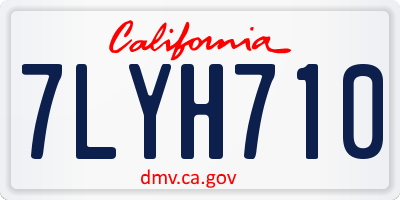 CA license plate 7LYH710