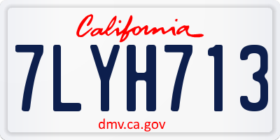 CA license plate 7LYH713
