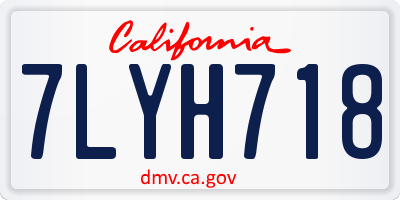 CA license plate 7LYH718