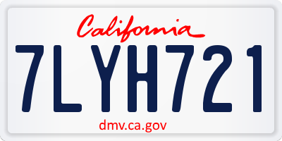 CA license plate 7LYH721