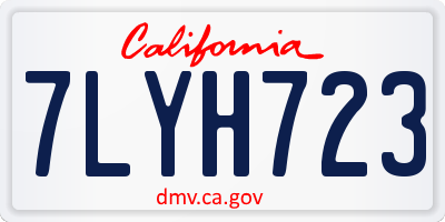 CA license plate 7LYH723