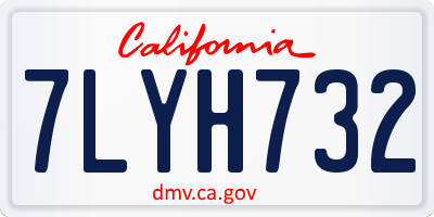 CA license plate 7LYH732