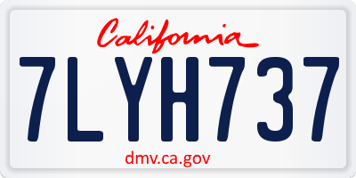CA license plate 7LYH737