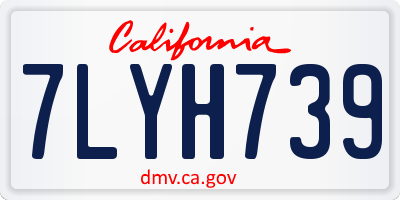 CA license plate 7LYH739