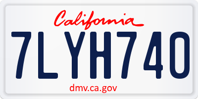 CA license plate 7LYH740