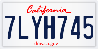CA license plate 7LYH745