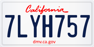 CA license plate 7LYH757