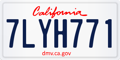 CA license plate 7LYH771