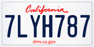 CA license plate 7LYH787