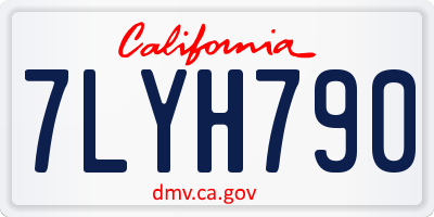 CA license plate 7LYH790