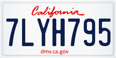 CA license plate 7LYH795