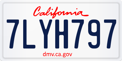 CA license plate 7LYH797