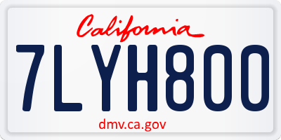 CA license plate 7LYH800