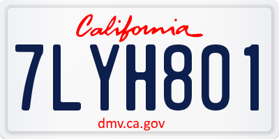 CA license plate 7LYH801